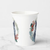 Gobelets En Papier Russe Blue Chat Noël Wreath Festive Kitten (Gauche)