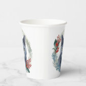 Gobelets En Papier Russe Blue Chat Noël Wreath Festive Kitten (Droite)