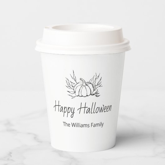 Gobelets En Papier Russe Halloween Party Simple Automne Citrouille (Verso)