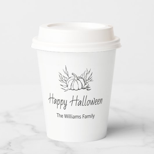 Gobelets En Papier Russe Halloween Party Simple Automne Citrouille (Recto)