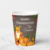 Gobelets En Papier Russe Orange Fox Citrouille Automne Thanksgiving f (Verso)