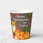 Gobelets En Papier Russe Orange Fox Citrouille Automne Thanksgiving f (Recto)