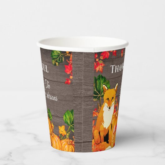 Gobelets En Papier Russe Orange Fox Citrouille Automne Thanksgiving f (Droite)
