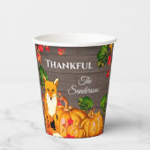 Gobelets En Papier Russe Orange Fox Citrouille Automne Thanksgiving f (Recto)