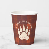 Gobelets En Papier Russe Plaid Bear Paw Wild Birthday Party (Recto)