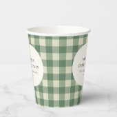 Gobelets En Papier Russe Vert En vichy moderne Noël (Gauche)