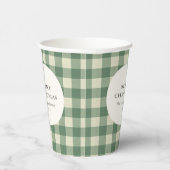 Gobelets En Papier Russe Vert En vichy moderne Noël (Droite)