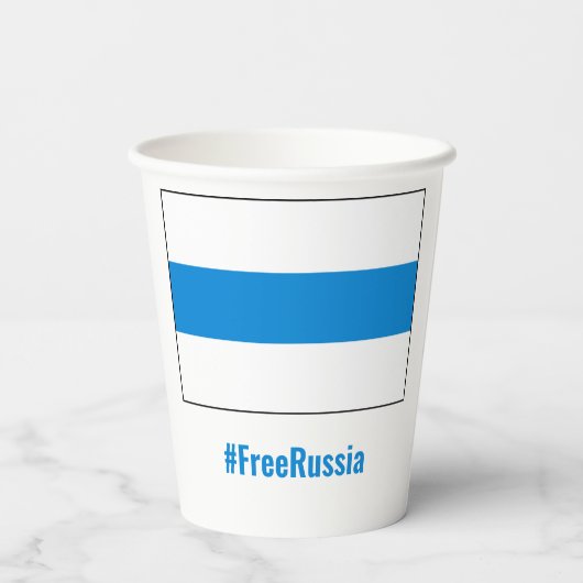Gobelets En Papier Russie libre - Anglais - Bleu blanc Drapeau (Verso)