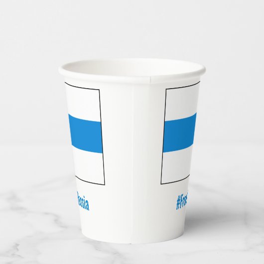 Gobelets En Papier Russie libre - Anglais - Bleu blanc Drapeau (Droite)