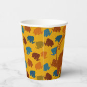 Gobelets En Papier Rust & Gold Cartoon Wooly Mammoth Personnalisé (Droite)