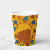 Gobelets En Papier Rust & Gold Cartoon Wooly Mammoth Personnalisé (Recto)