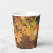 Gobelets En Papier Rustic Automne Laisse Des Coupes De Papier (Recto)
