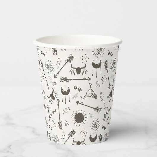 Gobelets En Papier Rustic Boho Motif ID1109 (Recto)