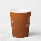 Gobelets En Papier Rustic Burnt Orange Bridal Shower Personalized (Gauche)