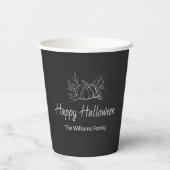 Gobelets En Papier Rustic Chalkboard Happy Halloween Simple Citrouill (Verso)