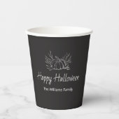 Gobelets En Papier Rustic Chalkboard Happy Halloween Simple Citrouill (Recto)