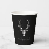 Gobelets En Papier Rustic Elegant Christmas Plaid Deer (Recto)