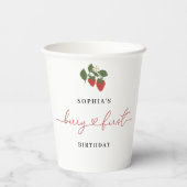 Gobelets En Papier Rustic Elegant Girl's Berry Première fête d'annive (Verso)