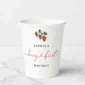 Gobelets En Papier Rustic Elegant Girl's Berry Première fête d'annive (Recto)