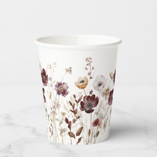 Gobelets En Papier Rustic Fall Fleur sauvage (Gauche)