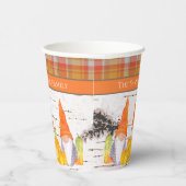 Gobelets En Papier Rustic Fall Gnome citrouille orange plaid (Droite)