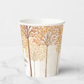Gobelets En Papier Rustic Fall Trees Terracotta fête d'anniversaire (Gauche)