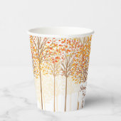 Gobelets En Papier Rustic Fall Trees Terracotta fête d'anniversaire (Droite)