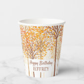 Gobelets En Papier Rustic Fall Trees Terracotta fête d'anniversaire (Recto)