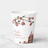 Gobelets En Papier Rustic Farm Ladybug Apple Baby shower fille (Recto)