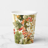 Gobelets En Papier Rustic Holly Berry Noël (Droite)