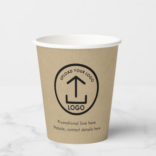 Gobelets En Papier Rustic Kraft Professional Business Logo Code QR (Recto)