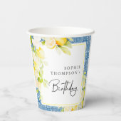 Gobelets En Papier Rustic lemons Mediterranean birthday (Verso)