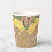 Gobelets En Papier Rustic Main Squeeze Citrons Lancement de Mariée (Droite)