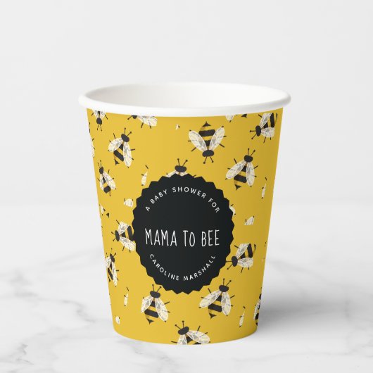 Gobelets En Papier Rustic Mama to Bee Baby shower Paper Cup (Recto)