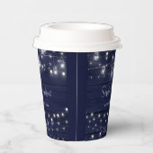 Gobelets En Papier Rustic Navy Wood Mason Jars Lights Wedding (Droite)