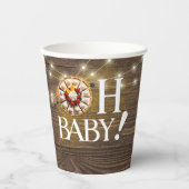 Gobelets En Papier Rustic Oh Baby Cutie Pie Baby Shower (Recto)