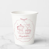 Gobelets En Papier Rustic Pink Baby Is Brewing Coffee (Recto)