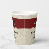 Gobelets En Papier Rustic Red Félicitations Casquette diplômé (Droite)