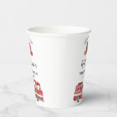 Gobelets En Papier Rustic Red Firetruck Coupes papier fête d'annivers (Droite)