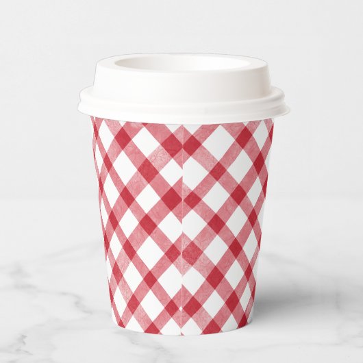 Gobelets En Papier Rustic Red Gingham (Droite)
