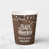 Gobelets En Papier Rustic Un bébé brasse Baby shower Favoriser Étique (Verso)