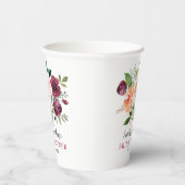 Gobelets En Papier Rustique Bourgogne Blush automne Fête des mariées (Droite)