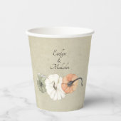 Gobelets En Papier Rustique Citrouilles d'automne Mariage personnalis (Recto)