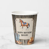 Gobelets En Papier Rustique Cowboy Horseback équitation fête d'annive (Verso)