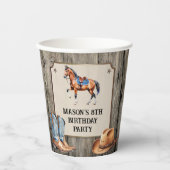 Gobelets En Papier Rustique Cowboy Horseback équitation fête d'annive (Recto)