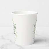 Gobelets En Papier Rustique Green Eucalyptus Fern Foliage Croix Baptê (Droite)