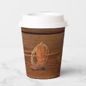 Gobelets En Papier Rustique Western cowboy botte lasso Graduation Par (Verso)