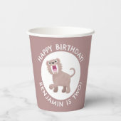 Gobelets En Papier Saber Toothed Tiger Smilodon anniversaire personna (Verso)