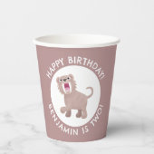 Gobelets En Papier Saber Toothed Tiger Smilodon anniversaire personna (Recto)