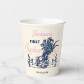 Gobelets En Papier Saddup First Rodeo Cowboy fête d'anniversaire (Verso)